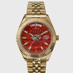 Timex x Jacquie Aiche Evil Eye Red Agate Dial Bracelet Watch 36mm